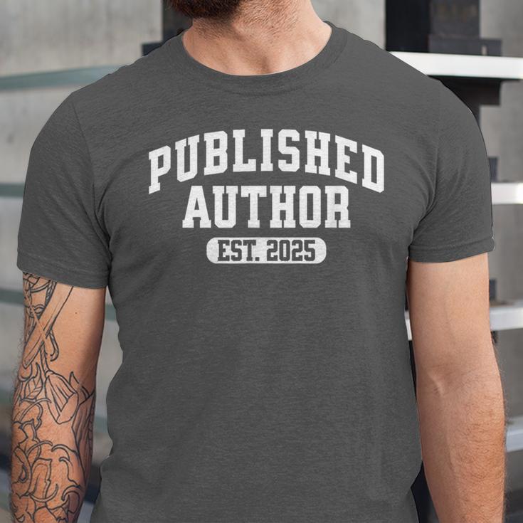 Proud Published Author 2025 Mom Dad Vintage Poet Book Writer Unisex Jersey T-Shirt