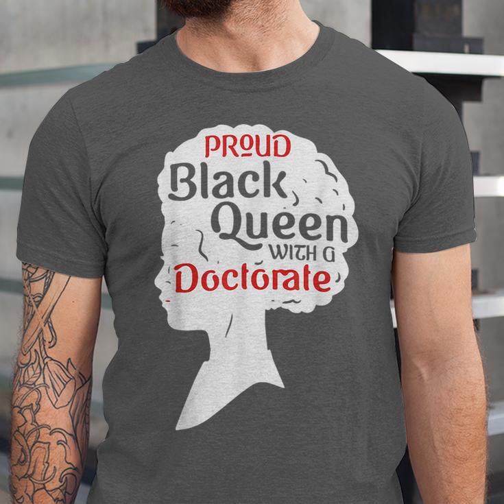 Proud Queen Shirt PhD Graduation Afro Doctorate Unisex Jersey T-Shirt