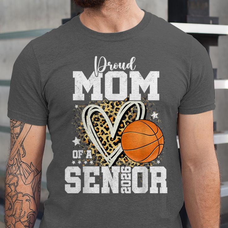 Proud Senior Mom Class Of 2026 Basketball Graduation Leopard Unisex Jersey T-Shirt