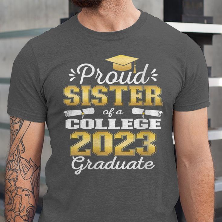 Proud Sister Of 2023 College Graduate Family 23 Graduation Unisex Jersey T-Shirt