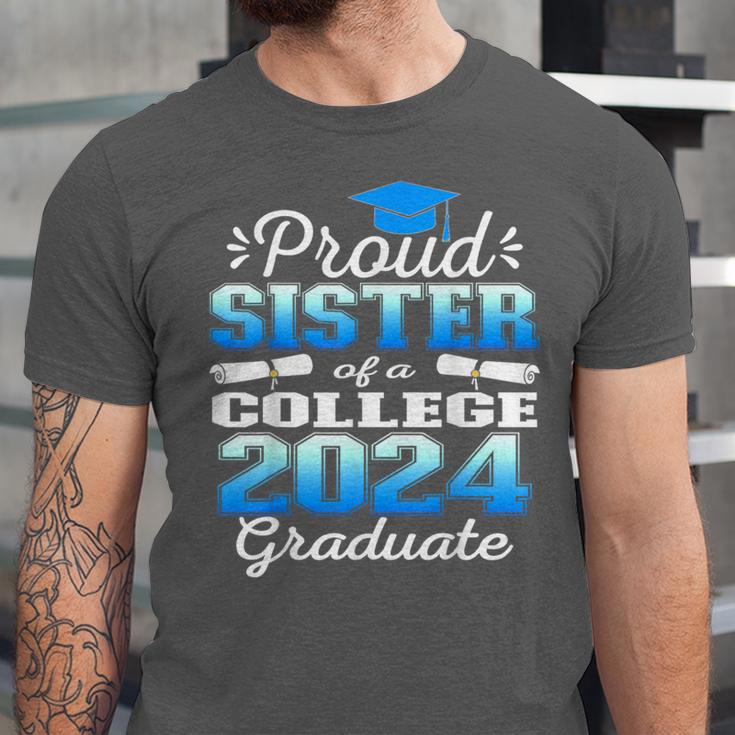 Proud Sister Of 2024 College Graduate Family 24 Graduation Unisex Jersey T-Shirt