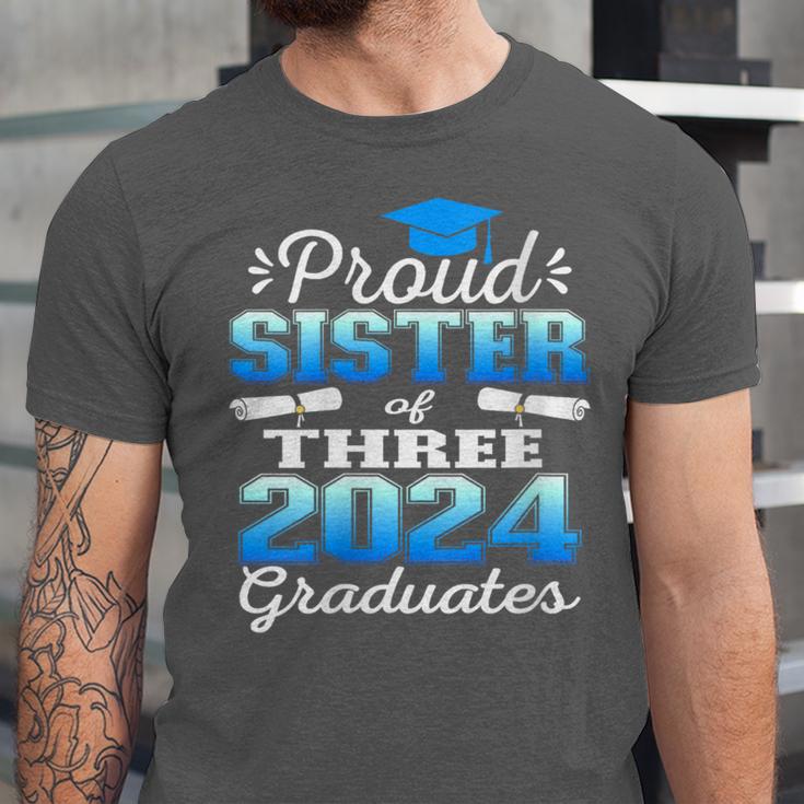 Proud Sister Of Three 2024 Graduate 23 Class Graduation Unisex Jersey T-Shirt