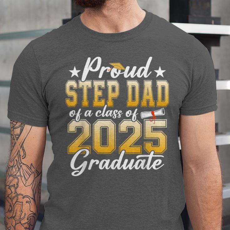 Proud Step Dad Of A Class Of 2025 Graduate Senior Graduation Unisex Jersey T-Shirt