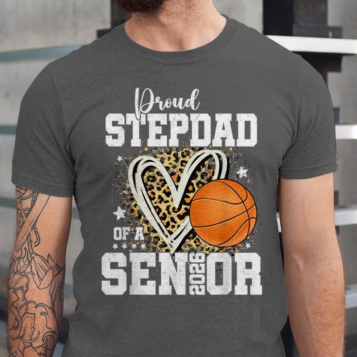Proud Stepdad Of A 2026 Senior Basketball Graduation Leopard Unisex Jersey T-Shirt