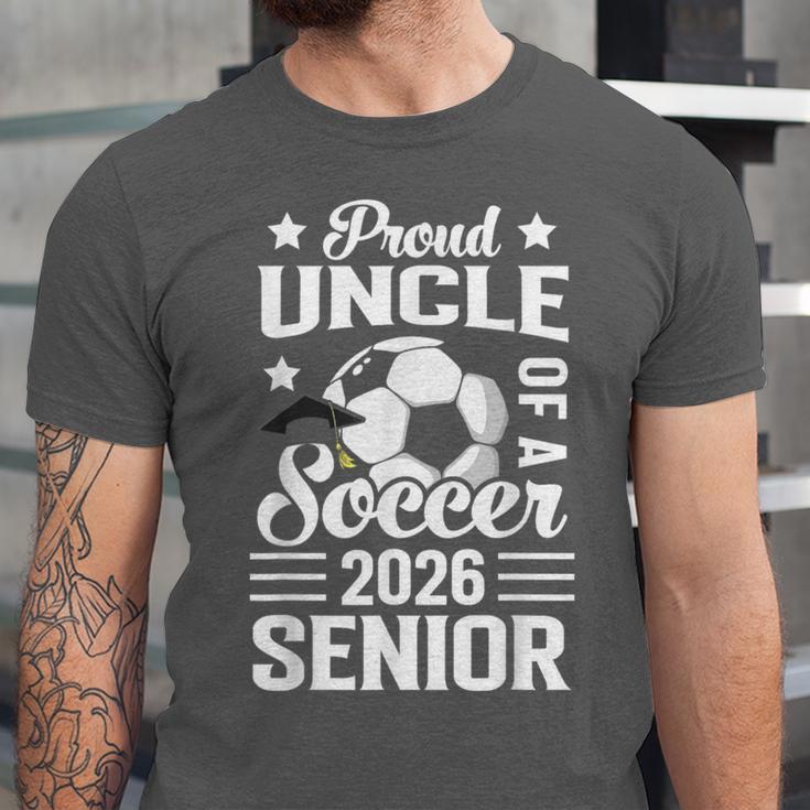 Proud Uncle Of a Soccer Senior 2026 Graduation Unisex Jersey T-Shirt