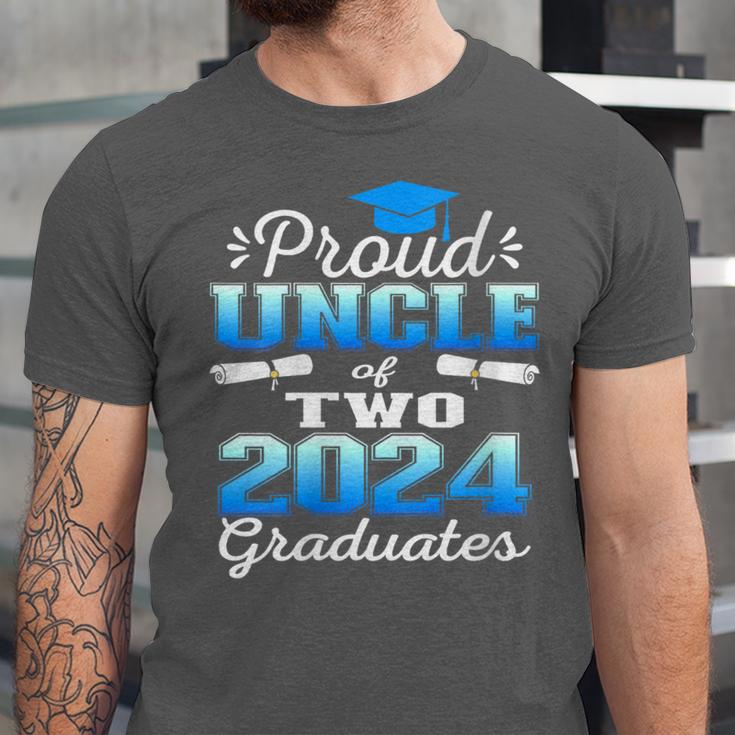 Proud Uncle Of Two 2024 Graduate Class 2024 Graduation Unisex Jersey T-Shirt
