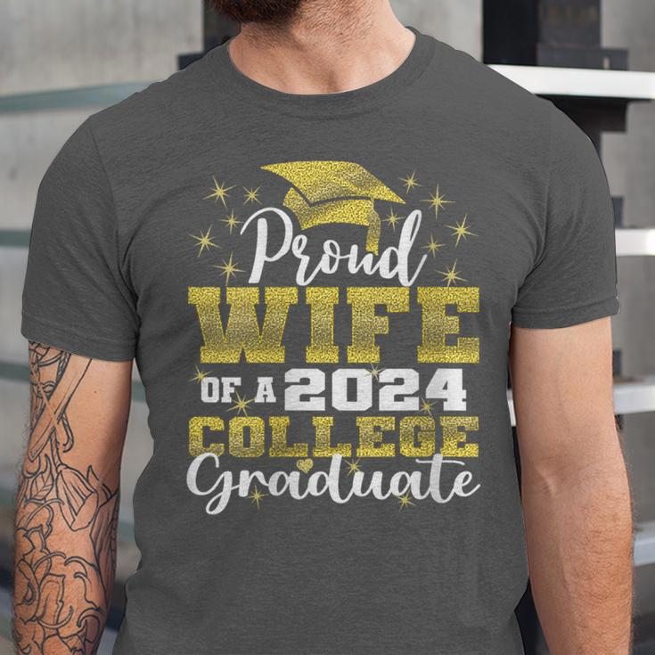 Proud Wife Of 2024 College Graduate Family 24 Graduation Unisex Jersey T-Shirt