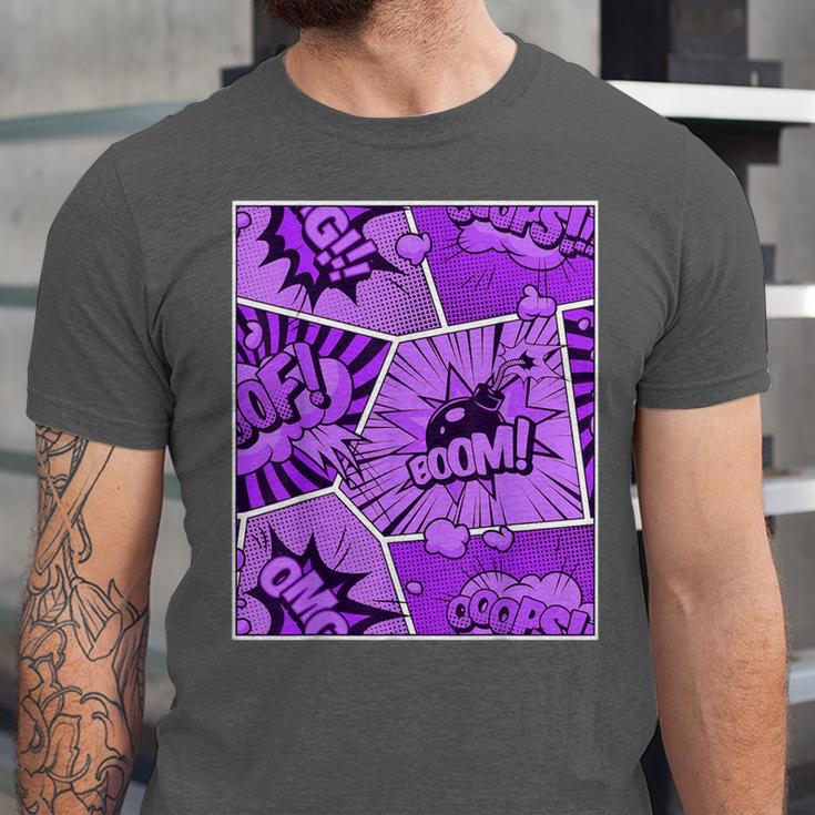 Purple Comic Book Purple Color Graphic Unisex Jersey T-Shirt