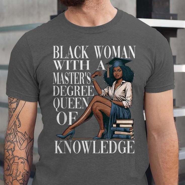 Queen Masters Degree Graduation Educated Melanin Grad Unisex Jersey T-Shirt