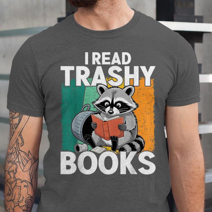 Raccoon Smutty Book Lover Spicy Romance Novels Women's Unisex Jersey T-Shirt