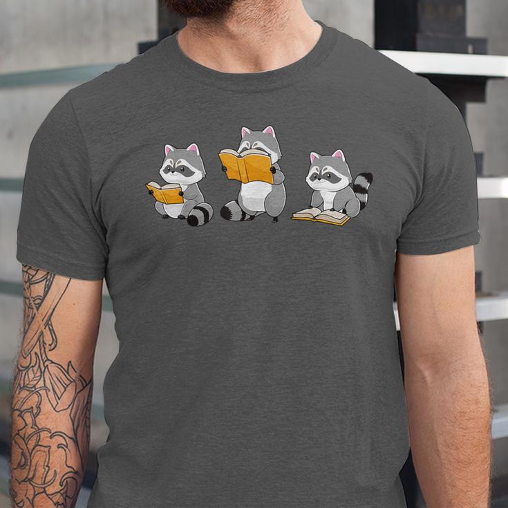 Raccoons Reading Books Raccoon Bookish Bookworm Raccoon Book Unisex Jersey T-Shirt Raccoons Reading Books Raccoon Bookish Bookworm Raccoon Book Unisex Jersey T-Shirt