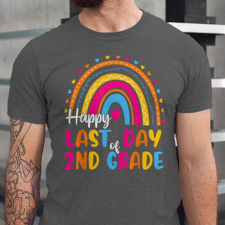 Rainbow Last Day Of 2nd Grade Teacher Student Graduation For Men Women Kids Unisex Jersey T-Shirt