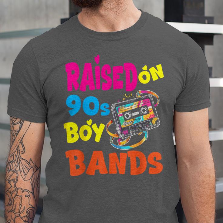 Raised On 90s Boy Bands Nostalgia Love Women Men Unisex Jersey T-Shirt