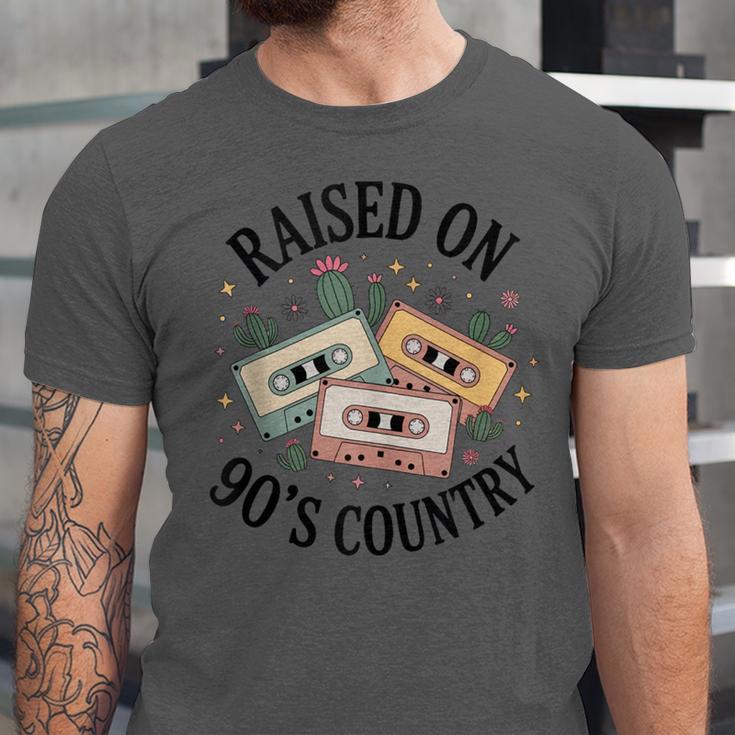 Raised On 90's Country Music Lover Nostalgia Retro Vibe Unisex Jersey T-Shirt