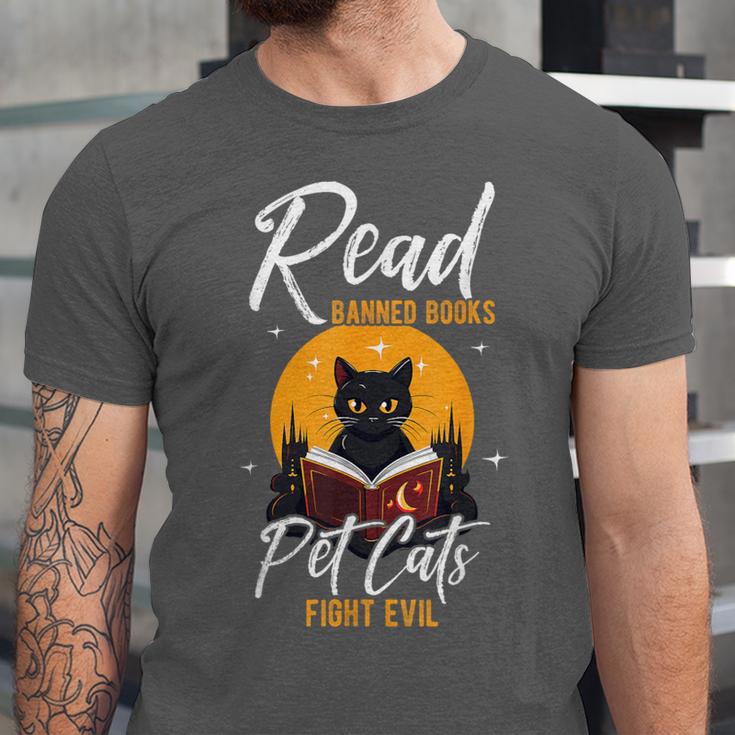 Read Banned Books Pet Cats Fight Evil Read Banned Reader Unisex Jersey T-Shirt Read Banned Books Pet Cats Fight Evil Read Banned Reader Unisex Jersey T-Shirt