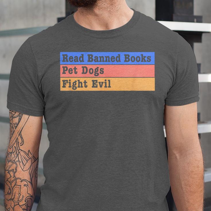 Read Banned Books Pet Dogs Fight Evil Unisex Jersey T-Shirt Read Banned Books Pet Dogs Fight Evil Unisex Jersey T-Shirt