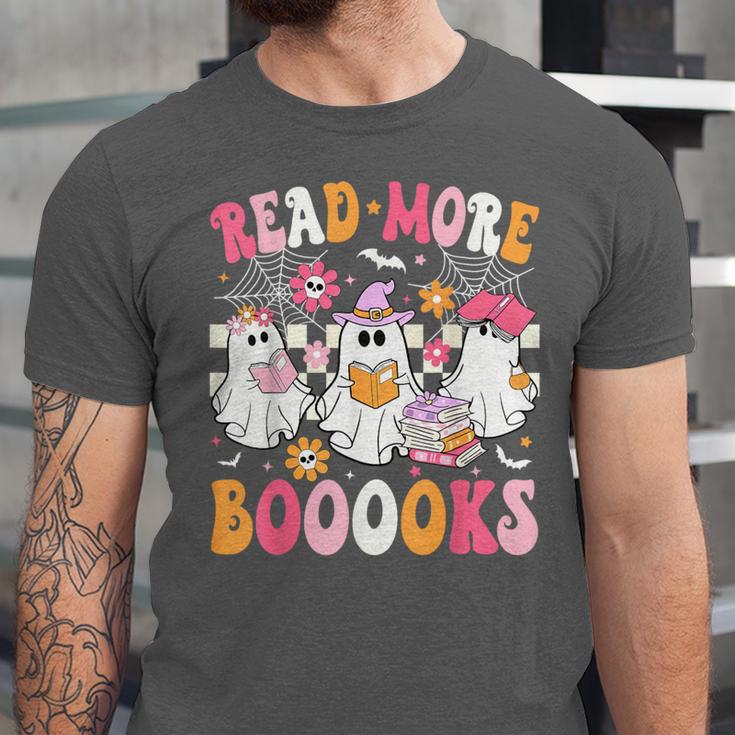 Read More Books Ghosts Reading Book Teacher Halloween Unisex Jersey T-Shirt Read More Books Ghosts Reading Book Teacher Halloween Unisex Jersey T-Shirt