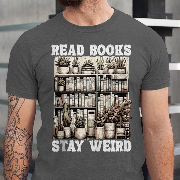 Read Books Stay Weird Introvert Book Lover Book Unisex Jersey T-Shirt