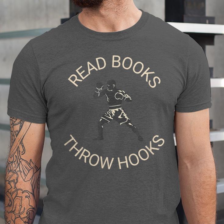 Read Books Throw Hooks Boxing Literacy Shirt Unisex Jersey T-Shirt