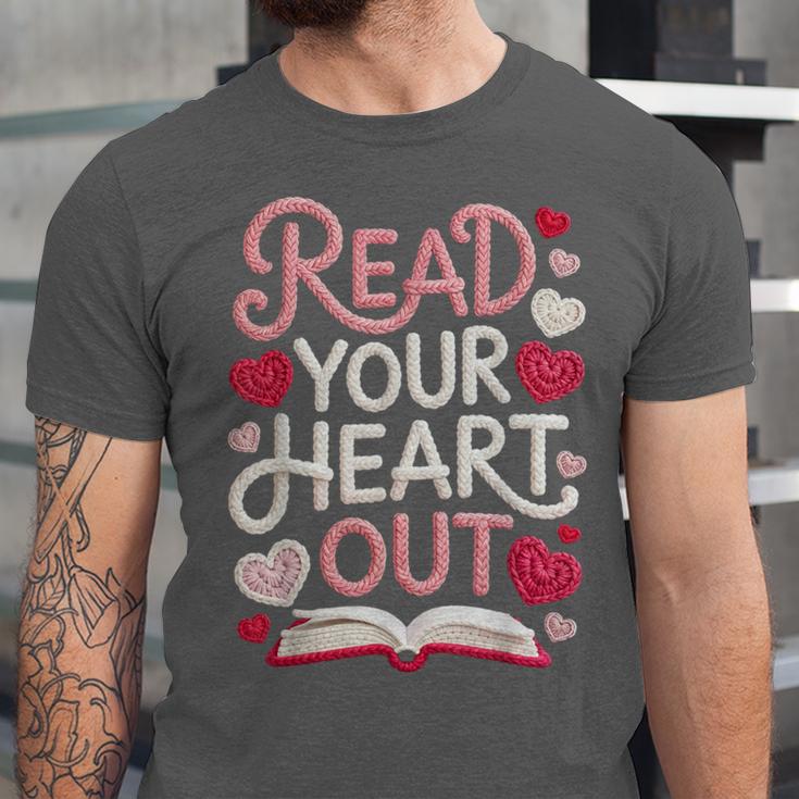 Read Your Cute Heart Out Teacher Librarian Love Reading Book Unisex Jersey T-Shirt