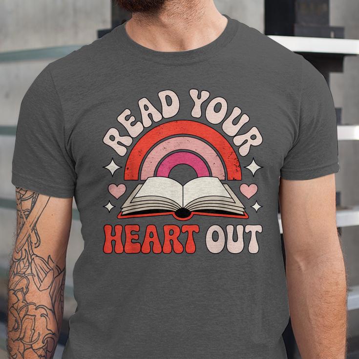 Read Your Heart Out Book Lovers Emotional Fall Vibes Unisex Jersey T-Shirt