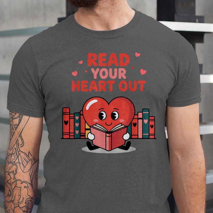Read Your Heart Out Shirt Valentine Teacher Bookworm Lover Unisex Jersey T-Shirt
