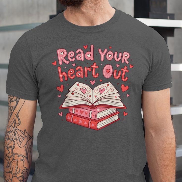 Read Your Heart Out Teacher Valentines Day Book Lover Unisex Jersey T-Shirt