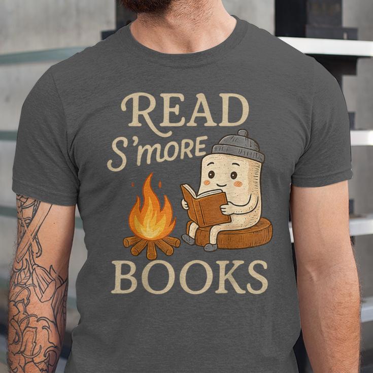 Read S'More Books Campfire Reading Book Lovers Camper Unisex Jersey T-Shirt
