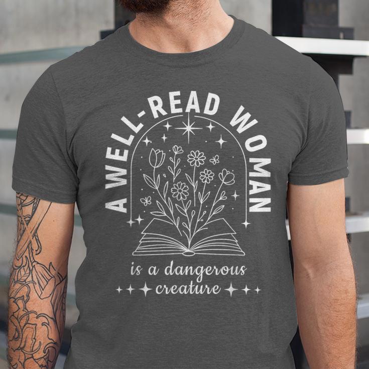 A Well Read Woman Book Lover Literary Quote Unisex Jersey T-Shirt