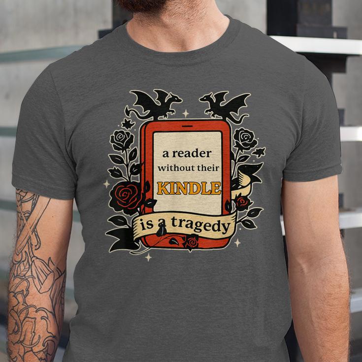 A Reader Without Their Book Is A Tragedy Dragon Rider Quote Unisex Jersey T-Shirt