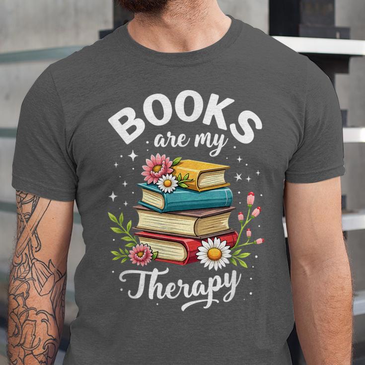 Reading Books Are My Therapy Unisex Jersey T-Shirt Reading Books Are My Therapy Unisex Jersey T-Shirt