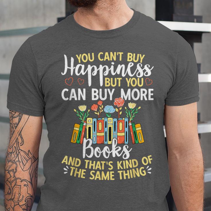 Reading You Can't Buy Happiness But You Can Buy More Books Unisex Jersey T-Shirt Reading You Can't Buy Happiness But You Can Buy More Books Unisex Jersey T-Shirt