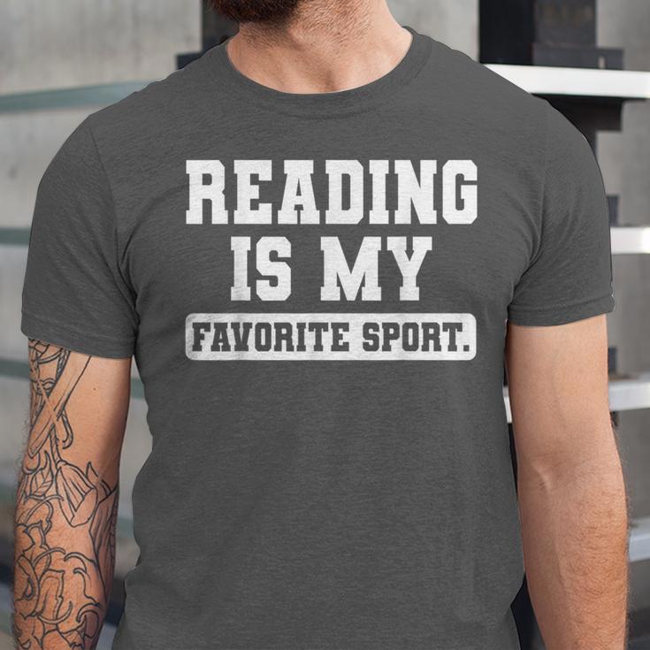 Reading Is My Favorite Sport Book Lover Reader Unisex Jersey T-Shirt Reading Is My Favorite Sport Book Lover Reader Unisex Jersey T-Shirt