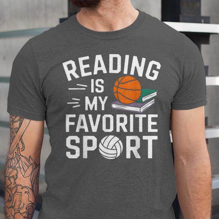 Reading Is My Favorite Sport Reading Book Lover Reader Unisex Jersey T-Shirt