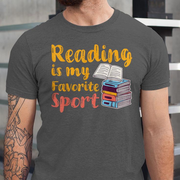 Reading Is My Favorite Sport Book Lovers Unisex Jersey T-Shirt