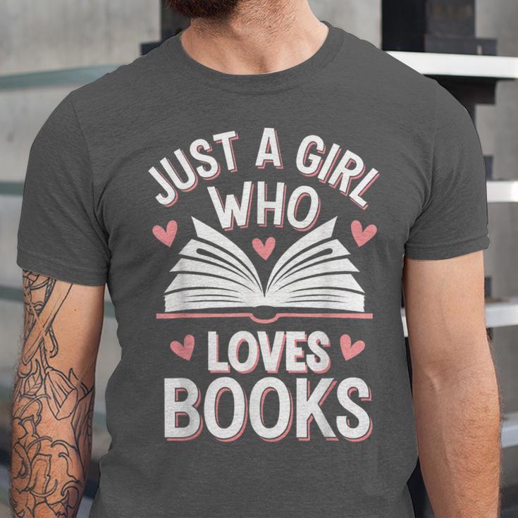 Reading Just A Girl Who Loves Books Unisex Jersey T-Shirt