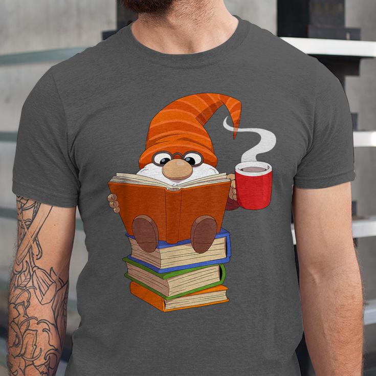 Reading Lover Book Graphic Gnome Unisex Jersey T-Shirt