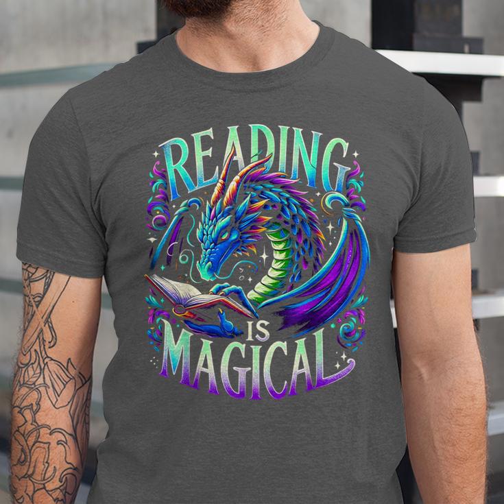 Reading Is Magical Dragon Tee Perfect For Book Lovers Kids Unisex Jersey T-Shirt