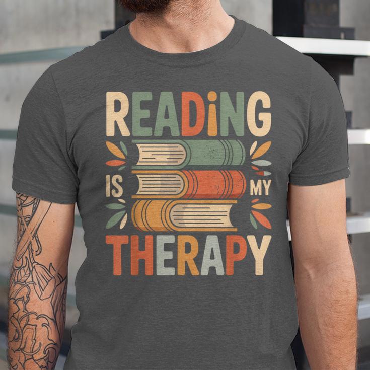 Reading Is My Therapy Book Lover Unisex Jersey T-Shirt