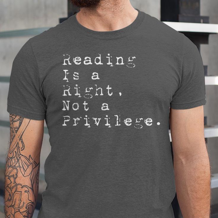 Reading Is a Right Not a Privilege Banned Books Unisex Jersey T-Shirt