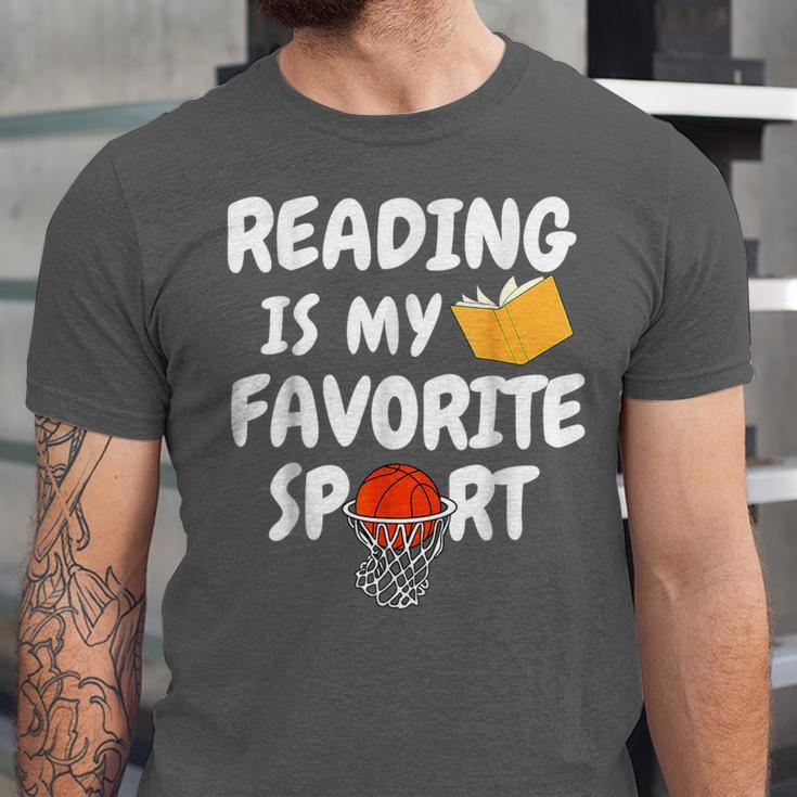 Reading Is My Tee Favorite Sport Basketball World Book Day Unisex Jersey T-Shirt
