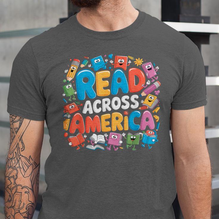 Reads Across Tee America Books Reader Reading Teacher Unisex Jersey T-Shirt