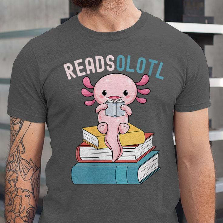 Reads Alotl Shirt Kids Readsolotl Read Axolotl Shirt Books Unisex Jersey T-Shirt
