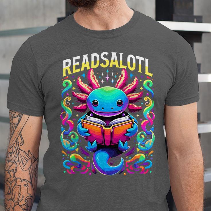Readsalotl Axolotl Book Lovers Axolotls Unisex Jersey T-Shirt Readsalotl Axolotl Book Lovers Axolotls Unisex Jersey T-Shirt