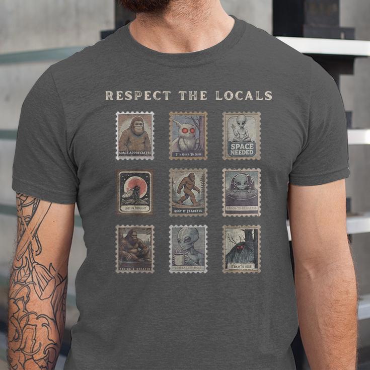 Respect The Locals Cryptid Mothman Hiking Bigfoot Introverts Unisex Jersey T-Shirt Respect The Locals Cryptid Mothman Hiking Bigfoot Introverts Unisex Jersey T-Shirt