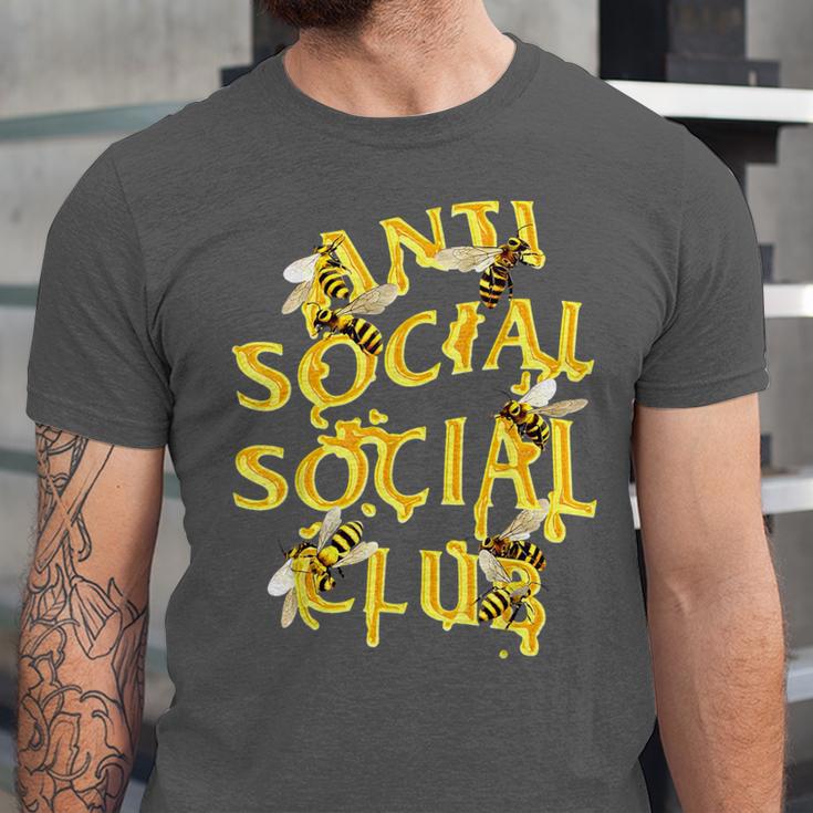 Retro Anti Social Club Bees Introvert Women Men Unisex Jersey T-Shirt