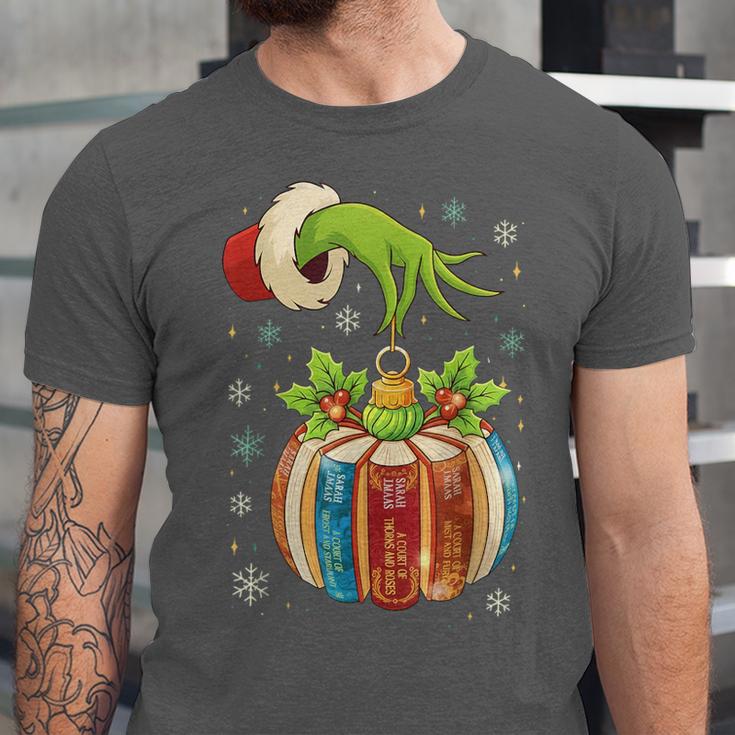 Retro Christmas Ornament Book Christmas Teacher Librarian Unisex Jersey T-Shirt Retro Christmas Ornament Book Christmas Teacher Librarian Unisex Jersey T-Shirt