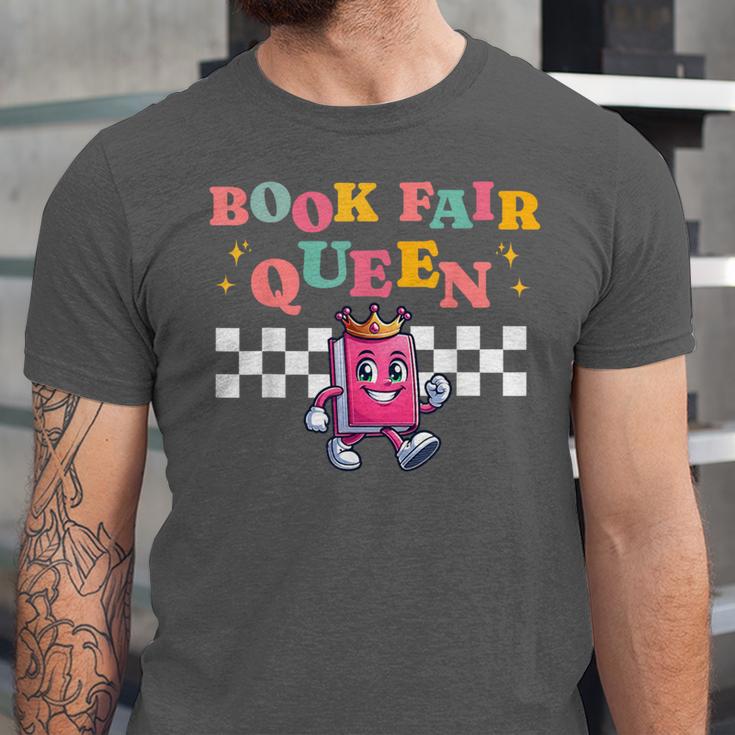 Retro Library Book Fair Queen School Reading Girls Women's Unisex Jersey T-Shirt