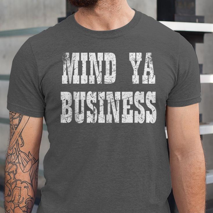 Retro Mind Ya Business Vintage Love Privacy Introvert Unisex Jersey T-Shirt Retro Mind Ya Business Vintage Love Privacy Introvert Unisex Jersey T-Shirt