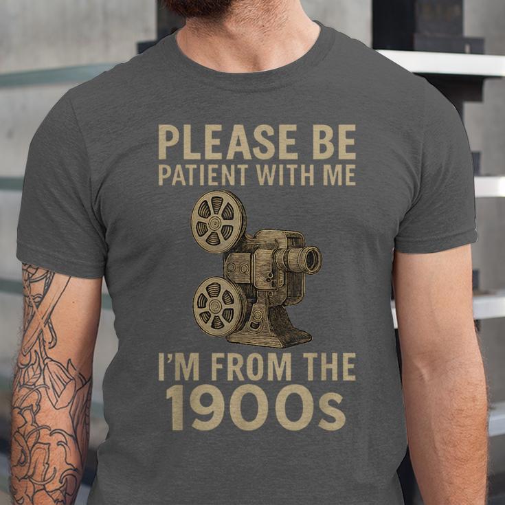 Retro Please Be Patient With Me I'm From The 1900s Projector Unisex Jersey T-Shirt